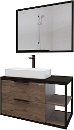 Grossman Мебель для ванной Лофт 90 подвесная веллингтон/черный – фотография-1